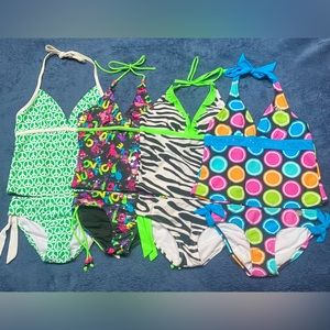 Justice Bathing Suit Lot Bundle of 3 Plus 1 Free Girls 12